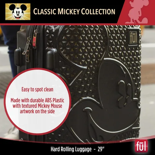 Miniatura 8 de FUL Disney Mickey Mouse - Maleta rígida con ruedas giratorias, Negro -, Disney Mickey Mouse - Maleta rígida con ruedas giratorias