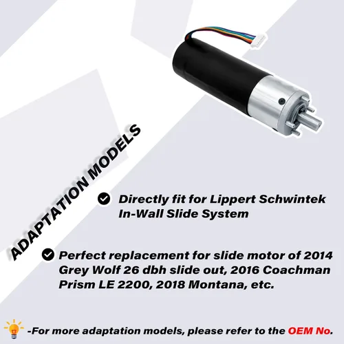 Miniatura 2 de 287298, Motor deslizante empotrado para RV compatible con sistema deslizante empotrado Lippert LCI Schwintek, conjunto de motor deslizante