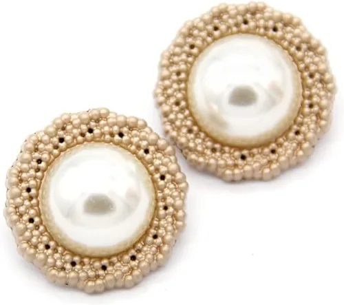 Miniatura 8 de 5 piezas de botones de oro con perlas de metal para mujer, botones para abrigo de suéter, decoración para ropa, accesorios de costura y manualidades