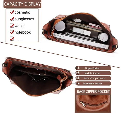 Miniatura 2 de Bolsos Hobo para mujer, bolsos cruzados grandes, bolsos bohemios con borla