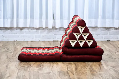 Miniatura 8 de Leewadee - Cómodo colchón japonés para piso - Cama tailandesa para piso con cojín triangular - Colchón futón - Estera de masaje tailandesa, 67 x 21