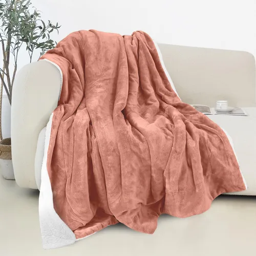 Miniatura 30 de Elegant Comfort - Manta reversible y ultra suave de franela con forro polar - Manta de sherpa navideña de invierno - Ligera, suave y acogedora