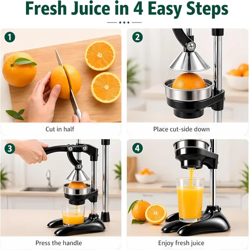 Miniatura 3 de Exprimidor manual profesional de hierro fundido para cítricos, prensa manual resistente para naranja, limón, lima, granada, prensador de jugo