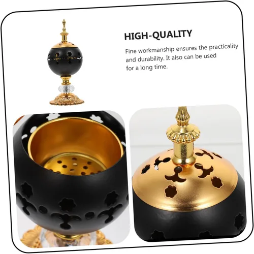 Miniatura 9 de DECHOUS Quemador de incienso hueco de hierro forjado para decoración de estudio de meditación y yoga soporte de incienso de metal para palos