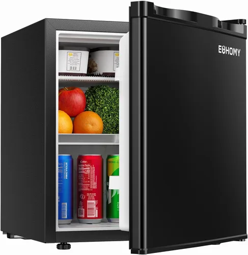 EUHOMY Mini refrigerador de 1.7 pies cúbicos, refrigerador compacto reversible de una sola puerta, termostato ajustable, ahorro de energía, mini