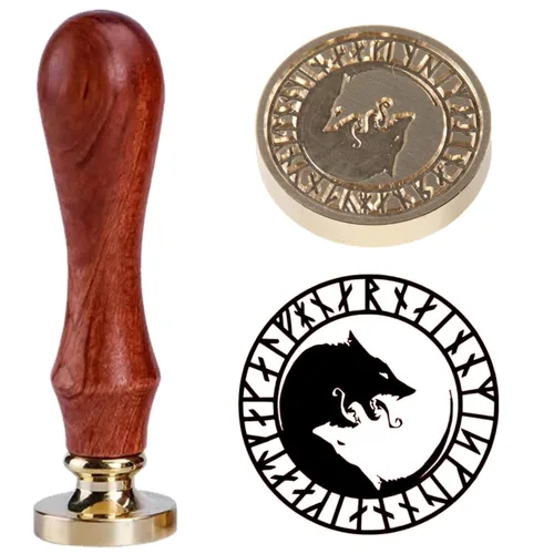 Miniatura 9 de Odin's Raven Viking Rune Vegvisir - Sello de cera de sellado de runas vikingas para sellado de cartas, embalaje de invitación de boda personalizado