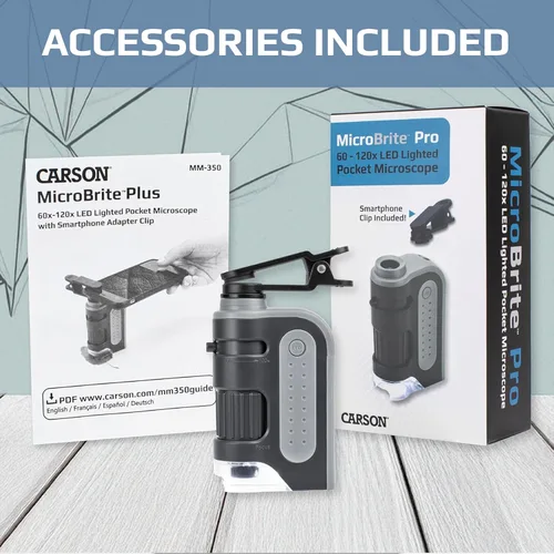 Miniatura 4 de Carson MicroBrite - Microscopio digital portátil de bolsillo para niños o adultos, zoom preciso de 60 x 120x, microscopio de mano con clip