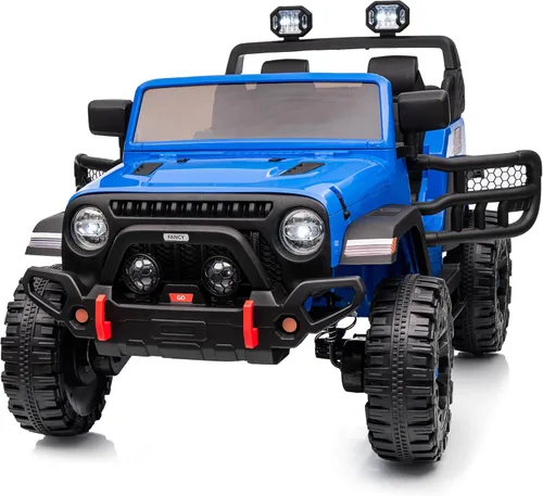 Hikiddo - Camioneta de juguete eléctrica de 2 plazas, 12 V para niños mayores de 3 a 8 años con control remoto - Azul