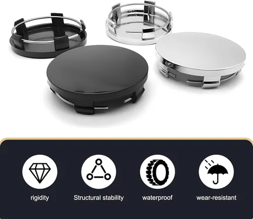 Miniatura 6 de 4 tapas centrales para cubo de rueda, 60MM/2.36In de diámetro exterior y 56MM/2.2In de diámetro interior, accesorios de tapacubos para llantas que