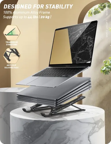 Miniatura 4 de i-Blason Cosmo - Soporte elevador ajustable de aleación de aluminio para laptop con soporte multiángulo compatible con MacBook Pro/MacBook Air, Negro