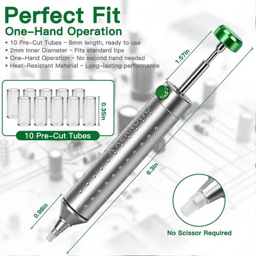 Miniatura 2 de Bomba de desoldadura con ventosa de soldadura, herramienta de desoldadura manual para ingeniero con mecanismo antiobstrucción autolimpiante