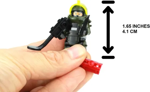 Miniatura 3 de Battle Brick Escuadrón de bombas coleccionable de 1.6 pulgadas de alto, especialista en eliminación de EOD minifigura coleccionable personalizada
