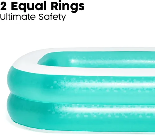 Miniatura 4 de Piscina inflable rectangular para la familia color azul