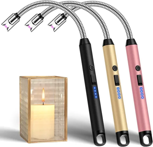 Miniatura 10 de LcFun - Encendedor eléctrico impermeable, doble arco a prueba de viento, recargable por USB, sin llama, plasma para campamento, senderismo