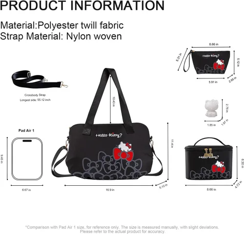 Miniatura 14 de AmBealla Bolsas de viaje con cremallera, bolsa de fin de semana, ligera para mujer, bolsa de lona para llevar en el gimnasio, trabajo