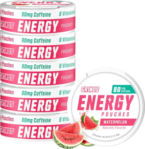 Miniatura 12 de Bolsas de energía Grinds - Bolsas de cafeína natural - Contiene vitaminas B, sin azúcar y 0 calorías - 80 mg de cafeína en cada bolsa - Genciana