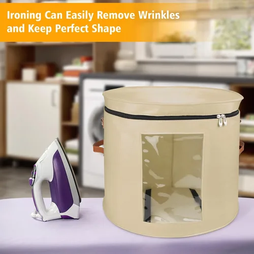 Miniatura 5 de VanlonPro Caja de almacenamiento grande para sombreros para mujeres y hombres, organizador de gran tamaño de 19 pulgadas de profundidad x 17