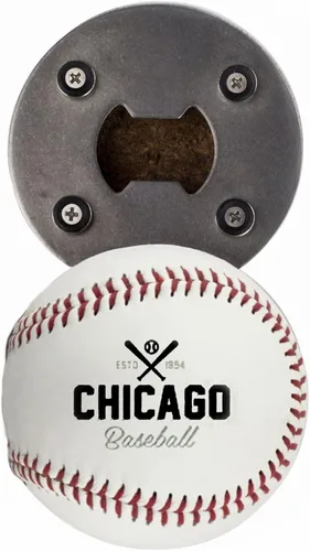 Miniatura 31 de Abrebotellas Chicago C, hecho de una pelota de béisbol real, el abrelatas de béisbol, captador de tapas, imán para nevera