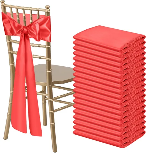 Miniatura 23 de 10 PCS Lazos de Satén Azul Bebé para Sillas Bandas Universales Cintas para Sillas Lazos Traseros para Bodas Fiestas Recepciones Eventos Banquetes