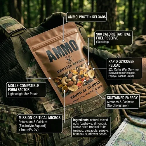 Miniatura 2 de AMMO® Snack Reloads Trail Mix 8 oz Mezcla de supervivencia de frutas y nueces