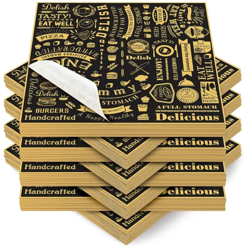 Miniatura 9 de 1000 piezas de hojas de papel encerado para delicatessen de 12 x 12 pulgadas, resistentes a la grasa, forros para bandejas canasta, papel de Blanco