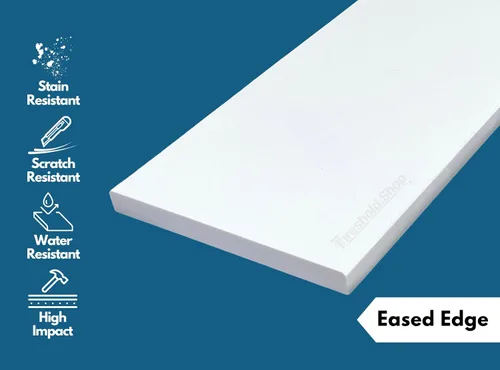 Miniatura 18 de Umbral de Mármol Artificial Súper Blanco para Bordillo de Ducha, Protector contra Salpicaduras de Tocador de Baño, Alféizar de Ventana, Transiciones