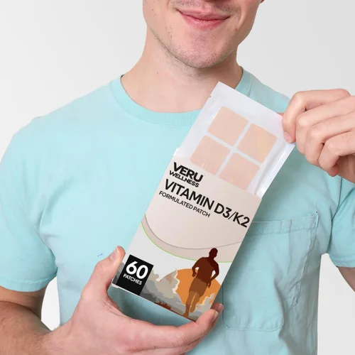 Miniatura 3 de Veru Wellness D3/K2 Essential Patch - Parche diario de vitamina D3 y K2, parche adhesivo fácil de usar, 60 unidades, suministro para 60 días