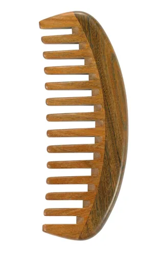 Miniatura 14 de Peine de madera Louise Maelys con dientes anchos para cabello rizado y desenredante de sándalo