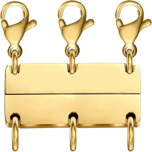 Miniatura 10 de OHINGLT Cierre de collar en capas magnético de oro y plata de 18 quilates separador para capas, múltiples cierres de collar y cierres para mujer