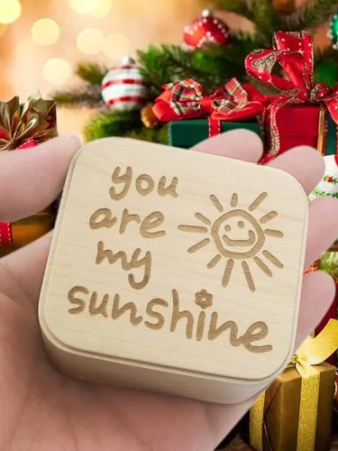 Miniatura 2 de Sinzyo You are My Sunshine - Caja de música de madera maciza tallada con láser, cajas musicales para cumpleaños, día de San Valentín, Navidad