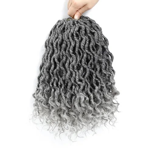 Miniatura 51 de Karida Rastas de cabello sintético de ganchillo de 18 pulgadas, 8 paquetes de cabello de ganchillo preanudado de diosa, rastas sintéticas onduladas