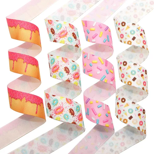 Miniatura 4 de David accessories Cinta de grogrén de rosgrén de 1 pulgada de ancho x 40 yardas en total, 8 rollos de 5 yardas para bricolaje hecho a mano, lazo