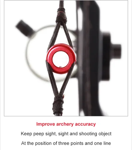 Miniatura 3 de SPG Archery Mira Peep, Mira Peep de Aluminio de 1/4" 3/16" o Tubo Peep con Divisor de Cuerda de Arco para Arco Compuesto de Tiro con Arco Mira Peep