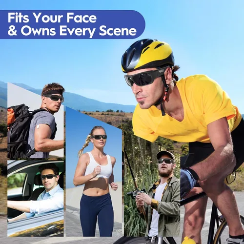 Miniatura 6 de Lentes de sol con cámara deportiva 4K, cámaras de video deportivas y de acción FHD de 2160P para deportes al aire libre