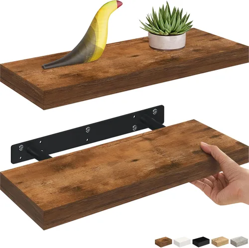 Miniatura 18 de Ballucci - Estantes flotantes, juego de estantes de pared de madera de 36" con soportes invisibles para baño, sala de estar, dormitorio, cocina