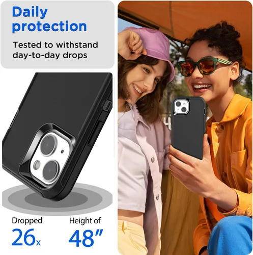 Miniatura 3 de AICase Funda para iPhone 14 (6.1 pulgadas) con protector de pantalla de vidrio, protección contra caídas de alta resistencia, cuerpo completo, a