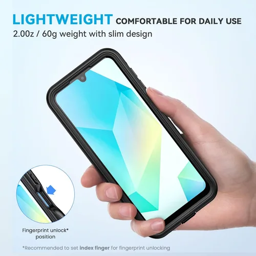 Miniatura 5 de Lanhiem - Funda para Samsung Galaxy A16 5G, impermeable IP68, resistente al polvo, con protector de pantalla integrado, cubierta protectora