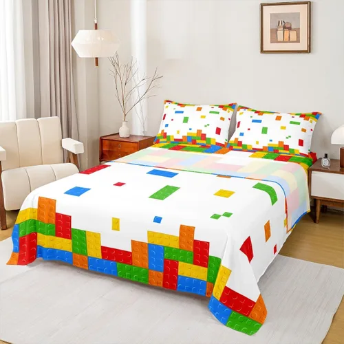 Miniatura 20 de Castle Fairy Juego de sábanas de motocross tamaño twin, juego de ropa de cama verde con diseño de panal ombré, decoración de habitación de niños