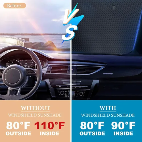 Miniatura 3 de Parasol para el parabrisas delantero del automóvil con impresión de pestañas con brillantina dorada, bloquea los rayos UV en verano, es plegable