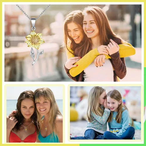 Miniatura 9 de Tarsus Collar de girasol hipoalergénico, regalos de joyería para mejores amigas, mujeres, adolescentes y niñas, no conocido