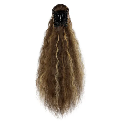 Miniatura 4 de Extensión de cola de caballo de garra de 18 pulgadas, extensiones de cabello lacio con clip, cola de caballo larga para mujer, extensiones de cola