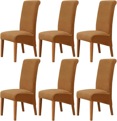 Miniatura 14 de Stretch Velvet Dining Chair Slipcovers Solid Color Armless Chair Cover with Elastic Bottom for Dining Room Kitchen Banquet (Blue, Set of 2)