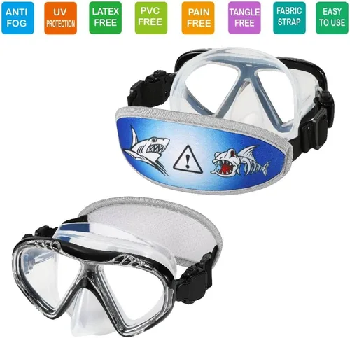 Miniatura 2 de Gafas de natación para niños, cubierta de nariz, gafas para niños sin tirones de pelo,Máscara de natación para niños antiniebla