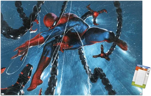 Miniatura 12 de Trends International Marvel Comics-Spider-Man, Doctor Octopus-Rain Cover Póster de pared, 14.725 x 22.375 pulgadas, versión enmarcada de madera