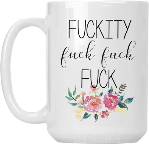 Taza de café con texto en inglés "Fuckity Fuck Profanity", regalo para el mejor amigo de Vulgar