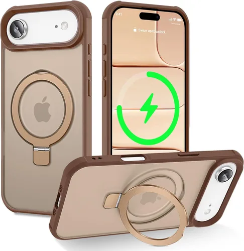 Miniatura 144 de CHAOFEnG Funda magnética compatible con iPhone 11 con soporte, prueba de caídas de grado militar, compatible con imán, anillo translúcido, parte