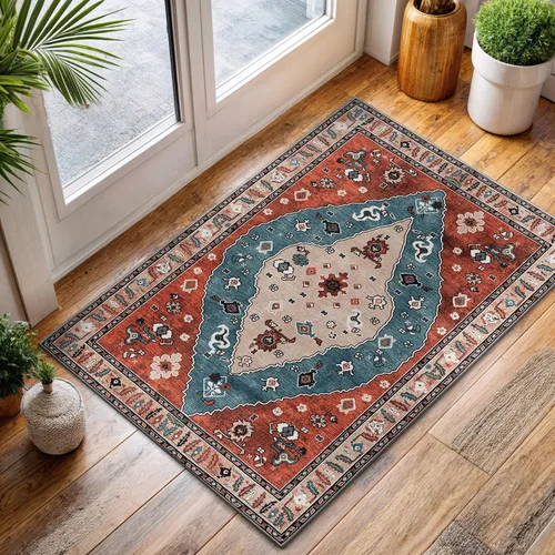 Miniatura 82 de CAMILSON Alfombras modernas de lujo para sala de estar, alfombra abstracta vintage de 4 x 6, suave, pelo medio, resistente a las manchas, fácil