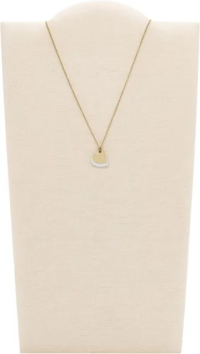 Miniatura 2 de Fossil Collar de cadena con dije de acero inoxidable grabado chapado para mujer