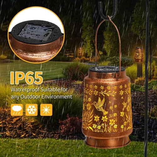 Miniatura 9 de Faroles solares de colibrí para exteriores, impermeables, decoración de jardín, luz LED de metal, regalos de cumpleaños para mujeres, mamá, regalos