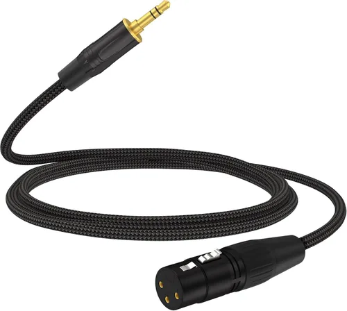 HOSONGIN Cable XLR hembra a TRS macho de 3,5 mm sin equilibrio, conector de micrófono XLR hembra de 1/8 pulgadas para consola de mezcla, tableta,